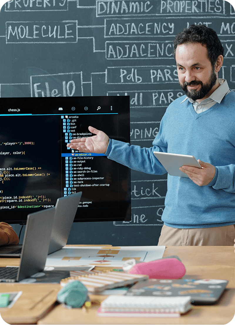 Tutor explaining code